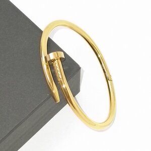 18k Gold Plated Nail-Style Bangle Bracelet | 316L Steel | Gold for Women & Men